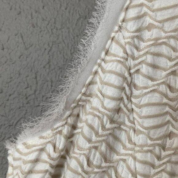 Anthropologie {Postmark} Textured Swing Tank Top sz XS Chiffon Trim White/Cream - Picture 8 of 11